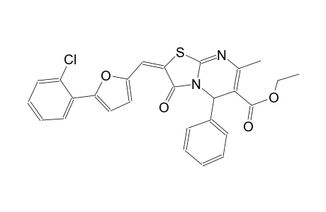 ethyl (2E)-2-{[5-(2-chlorophenyl)-2-furyl]methylene}-7-methyl-3-oxo-5-phenyl-2,3-dihydro-5H-[1,3]thiazolo[3,2-a]pyrimidine-6-carboxylate