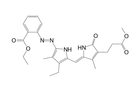 1H-Pyrrole-3-propanoic acid, 5-[[5-[[2-(ethoxycarbonyl)phenyl]azo]-3-ethyl-4-methyl-1H-pyrrol-2-yl]methylene]-2,5-dihydro-4-methyl-2-oxo-, methyl ester