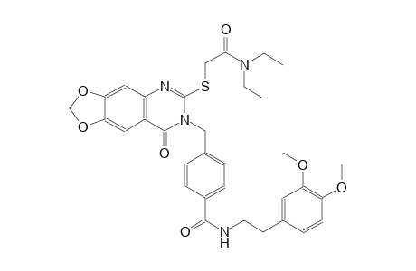 benzamide, 4-[(6-[[2-(diethylamino)-2-oxoethyl]thio]-8-oxo[1,3]dioxolo[4,5-g]quinazolin-7(8H)-yl)methyl]-N-[2-(3,4-dimethoxyphenyl)ethyl]-