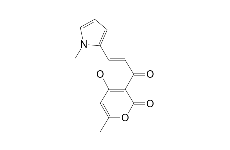 4-Hydroxy-6-methyl-3-[3-(1-methyl-1H-pyrrol-2-yl)prop-2-enoyl]-2H-pyran-2-one