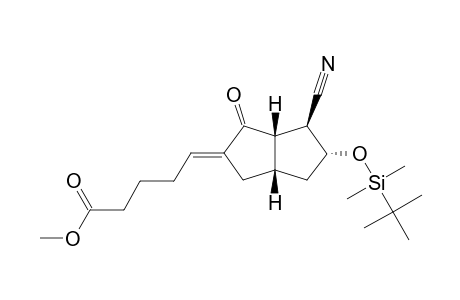 (E)-(1SR,5SR,7RS,8SR)-3-(4ï-METHOXYCARBONYLBUTYLIDENE)-7-TERT.-BUTYLDIMETHYLSILYLOXY-8-CYANOBICYCLO-[3.3.0]-OCTAN-2-ONE