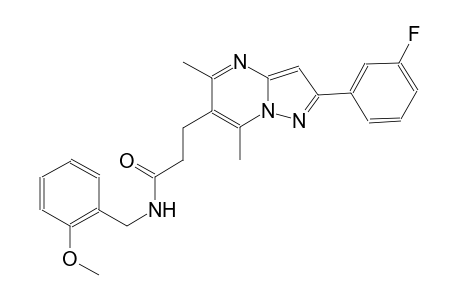 pyrazolo[1,5-a]pyrimidine-6-propanamide, 2-(3-fluorophenyl)-N-[(2-methoxyphenyl)methyl]-5,7-dimethyl-