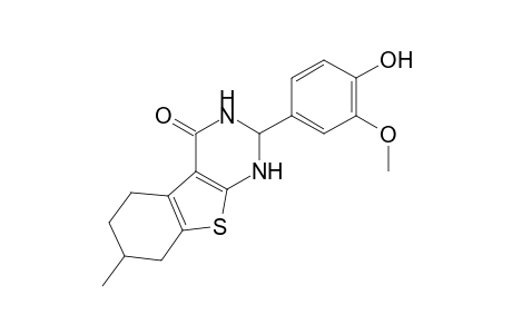 2-(3-Methoxy-4-oxidanyl-phenyl)-7-methyl-2,3,5,6,7,8-hexahydro-1H-[1]benzothiolo[2,3-d]pyrimidin-4-one