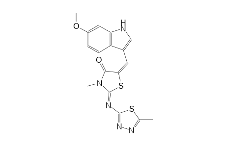 4-thiazolidinone, 5-[(6-methoxy-1H-indol-3-yl)methylene]-3-methyl-2-[(5-methyl-1,3,4-thiadiazol-2-yl)imino]-, (2Z,5E)-
