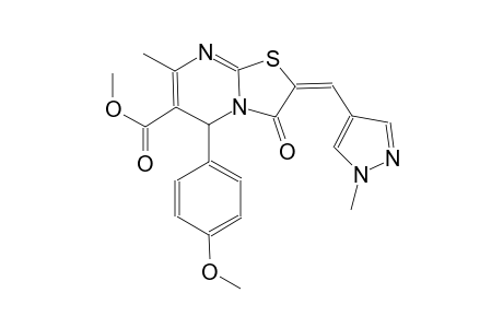 methyl (2E)-5-(4-methoxyphenyl)-7-methyl-2-[(1-methyl-1H-pyrazol-4-yl)methylene]-3-oxo-2,3-dihydro-5H-[1,3]thiazolo[3,2-a]pyrimidine-6-carboxylate