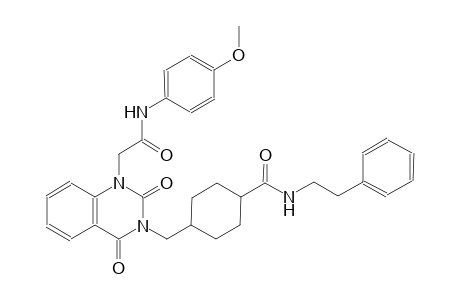 4-[(1-[2-(4-methoxyanilino)-2-oxoethyl]-2,4-dioxo-1,4-dihydro-3(2H)-quinazolinyl)methyl]-N-(2-phenylethyl)cyclohexanecarboxamide