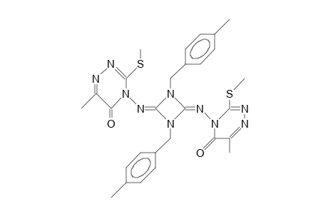 1,3-Bis(4-tolyl)-2,4-bis(6-methyl-3-methylthio-5-oxo-4,5-dihydro-1,2,4-triazin-4-yl-imino)-1,3-diazetidine