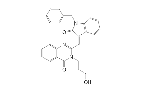 2-[(Z)-(1-benzyl-2-oxo-1,2-dihydro-3H-indol-3-ylidene)methyl]-3-(3-hydroxypropyl)-4(3H)-quinazolinone
