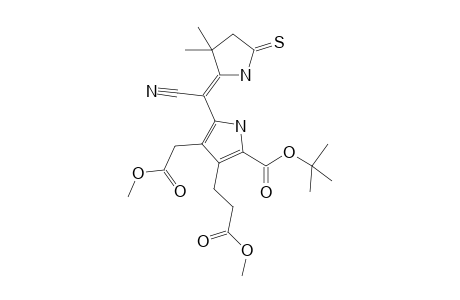 5-[(E)-cyano-(3,3-dimethyl-5-sulfanylidene-2-pyrrolidinylidene)methyl]-4-(2-methoxy-2-oxoethyl)-3-(3-methoxy-3-oxopropyl)-1H-pyrrole-2-carboxylic acid tert-butyl ester