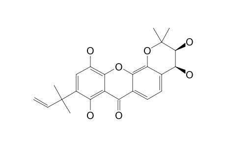 GARCIGERRIN-A;(3RS,4RS)-9-(1',1'-DIMETHYLPROP-2'-ENYL)-3,4-DIHYDRO-3,4,8,11-TETRAHYDROXY-2,2-DIMETHYLPYRANO-[3,2-C]-XANTHEN-7(2H)-ONE