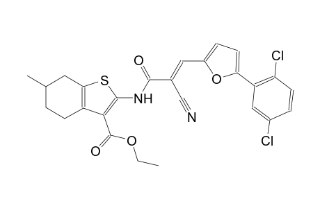 ethyl 2-({(2E)-2-cyano-3-[5-(2,5-dichlorophenyl)-2-furyl]-2-propenoyl}amino)-6-methyl-4,5,6,7-tetrahydro-1-benzothiophene-3-carboxylate