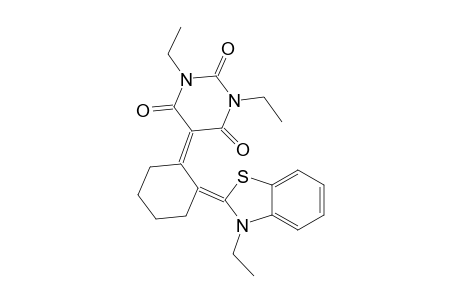 2,4,6(1H,3H,5H)-pyrimidinetrione, 1,3-diethyl-5-[2-(3-ethyl-2(3H)-benzothiazolylidene)cyclohexylidene]-