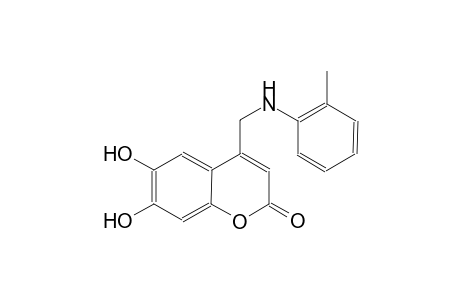 2H-1-benzopyran-2-one, 6,7-dihydroxy-4-[[(2-methylphenyl)amino]methyl]-
