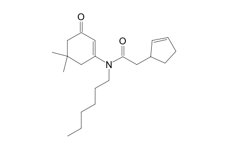 N-Hexyl-N-( 5',5'-dimethyl-3'-oxocyclohex-1'-enyl)-2-(cyclopent-2"-enyl)acetamide enamide