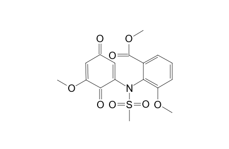 N-Mesyl-6-methoxy-2-(6-methoxy-2-methoxtycarbonylanilino)-p-benzoquinone