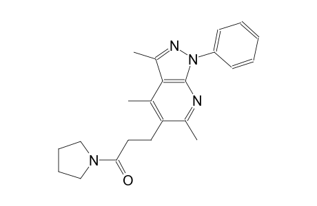 1H-pyrazolo[3,4-b]pyridine, 3,4,6-trimethyl-5-[3-oxo-3-(1-pyrrolidinyl)propyl]-1-phenyl-