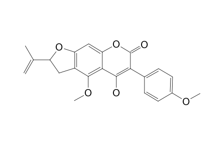 INDICANINE-A;4-HYDROXY-5-METHOXY-3-(4'-METHOXYPHENYL)-2''-(1-METHYLETHENYL)-DIHYDROFURANO-[4'',5'':6,7]-COUMARIN