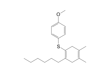 1-((2-Hexyl-4,5-dimethyl-1,4-cyclohexadien-1-yl)sulfanyl)-4-methoxybenzene
