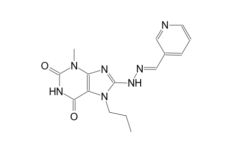 nicotinaldehyde (3-methyl-2,6-dioxo-7-propyl-2,3,6,7-tetrahydro-1H-purin-8-yl)hydrazone