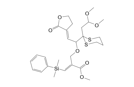 (E)-Methyl 2-{1'-[2"-(2''',2"'-dimethoxyethyl)-1'',3''-dithiane-2''-yl]-2'-[(E)-2"'-oxotetrahydrofuran-3-ylidene]ethoxymethyl}-3-dimethyl(phenyl)silylprop-2-enoate