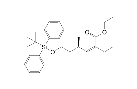 (Z,4R)-6-[tert-butyl(diphenyl)silyl]oxy-2-ethyl-4-methyl-2-hexenoic acid ethyl ester