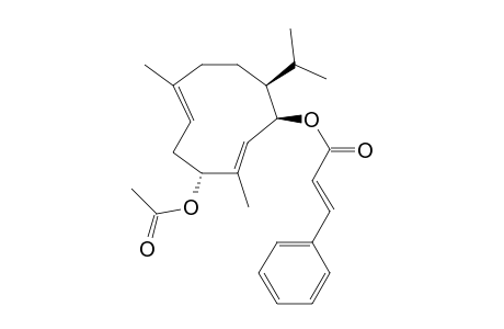 2-Propenoic acid, 3-phenyl-, 4-(acetyloxy)-3,7-dimethyl-10-(1-methylethyl)-2,6-cyclodecadien-1-yl ester, (1R*,2E,4R*,6E,10S*)-
