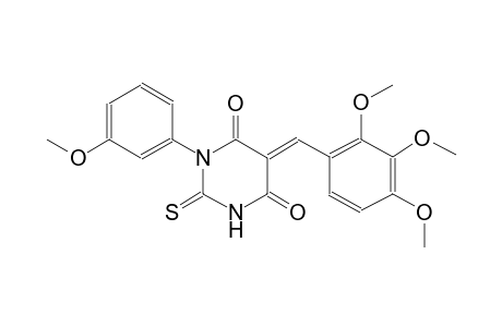4,6(1H,5H)-pyrimidinedione, dihydro-1-(3-methoxyphenyl)-2-thioxo-5-[(2,3,4-trimethoxyphenyl)methylene]-, (5E)-