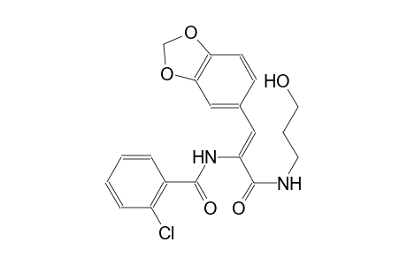 N-((Z)-2-(1,3-benzodioxol-5-yl)-1-{[(3-hydroxypropyl)amino]carbonyl}ethenyl)-2-chlorobenzamide