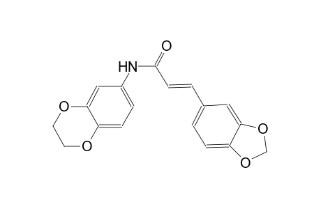 (2E)-3-(1,3-benzodioxol-5-yl)-N-(2,3-dihydro-1,4-benzodioxin-6-yl)-2-propenamide