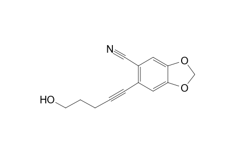 6-(5-Hydroxypent-1-yn-1-yl)benzo[d][1,3]dioxole-5-carbonitrile