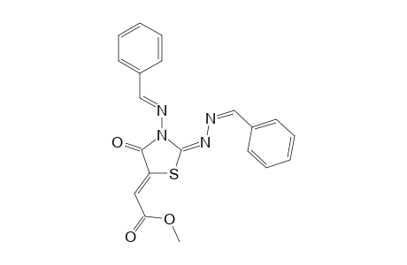 (Z)-Methyl 2-[(Z)-3-((E)-benzylideneamino)-2-((E)-benzylidenehydrazono)-4-oxothiazolidin-5-ylidene]acetate