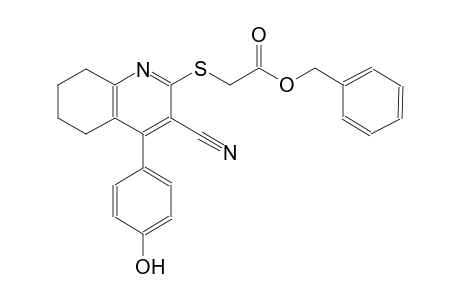 acetic acid, [[3-cyano-5,6,7,8-tetrahydro-4-(4-hydroxyphenyl)-2-quinolinyl]thio]-, phenylmethyl ester