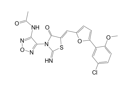 N-[4-[(5Z)-2-azanylidene-5-[[5-(5-chloranyl-2-methoxy-phenyl)furan-2-yl]methylidene]-4-oxidanylidene-1,3-thiazolidin-3-yl]-1,2,5-oxadiazol-3-yl]ethanamide