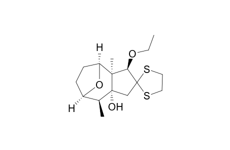 (1R*,2S*,5R*,6S*,7S*,10S*)-1,6-dimethyl-10-ethoxy-7-hydroxy-11-oxatricyclo[5.3.0.1(2,5)]undecan-9-one ethylene dithioketal