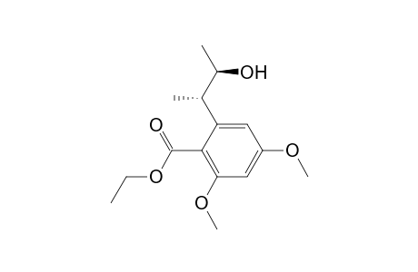 Benzoic acid, 2-(2-hydroxy-1-methylpropyl)-4,6-dimethoxy-, ethyl ester, (R*,S*)-(.+-.)-