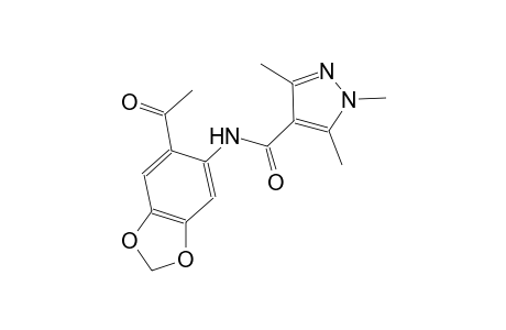 N-(6-acetyl-1,3-benzodioxol-5-yl)-1,3,5-trimethyl-1H-pyrazole-4-carboxamide