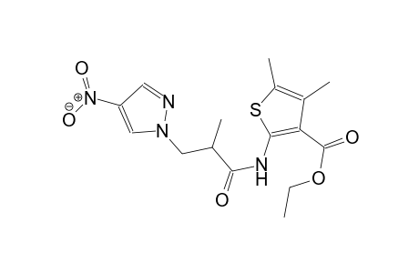 ethyl 4,5-dimethyl-2-{[2-methyl-3-(4-nitro-1H-pyrazol-1-yl)propanoyl]amino}-3-thiophenecarboxylate