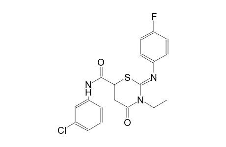 (2Z)-N-(3-chlorophenyl)-3-ethyl-2-[(4-fluorophenyl)imino]-4-oxotetrahydro-2H-1,3-thiazine-6-carboxamide