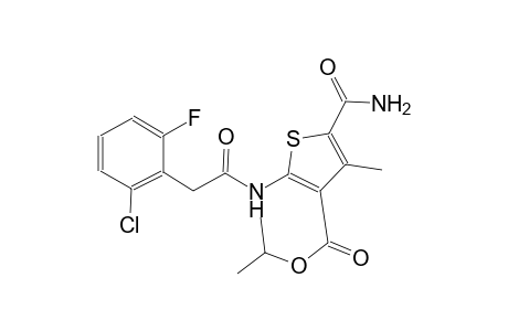 isopropyl 5-(aminocarbonyl)-2-{[(2-chloro-6-fluorophenyl)acetyl]amino}-4-methyl-3-thiophenecarboxylate