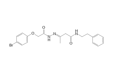 (3E)-3-[[2-(4-bromophenoxy)acetyl]hydrazinylidene]-N-phenethylbutanamide