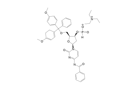 N4-BENZOYL-1-[2-DEOXY-5-O-(4,4'-DIMETHOXYTRIPHENYLMETHYL)-BETA-D-THREO-PENTOFURANOSYL]-CYTOSINE-3'-(TRIETHYLAMMONIUMPHOSPHATE)