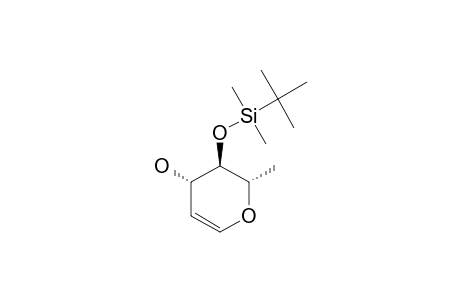 1,5-ANHYDRO-4-O-(TERT.-BUTYLDIMETHYLSILYL)-2,6-DIDEOXY-L-ARABINO-HEX-1-ENITOL
