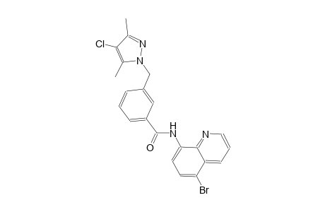 N-(5-bromo-8-quinolinyl)-3-[(4-chloro-3,5-dimethyl-1H-pyrazol-1-yl)methyl]benzamide