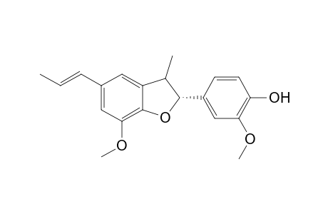 2-(4-Hydroxy-3-methoxyphenyl)-3-methyl-5-((1E)-propenyl)-2,3-dihydrobenzofuran [(+-)-licarin A,]