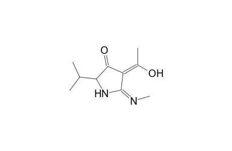 3-Pyrrolidinone, 4-(1-hydroxyethylidene)-2-(1-methylethyl)-5-(methylimino)-, (E,?)-