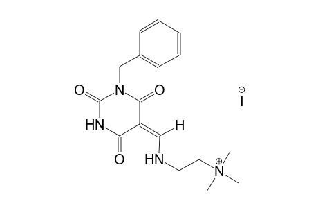 2-{[(E)-(1-benzyl-2,4,6-trioxotetrahydro-5(2H)-pyrimidinylidene)methyl]amino}-N,N,N-trimethylethanaminium iodide