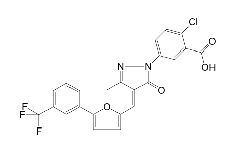 2-Chloro-5-[3-methyl-5-oxo-4-({5-[3-(trifluoromethyl)phenyl]-2-furyl}methylene)-4,5-dihydro-1H-pyrazol-1-yl]benzoic acid