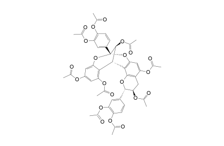 PAVETANNIN-A-PERACETATE;EPICATECHIN-(4-ALPHA->8,2-ALPHA->O->7)-ENT-CATECHIN-PERACETATE