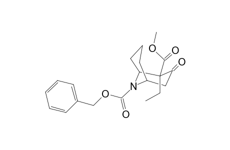 (+)-9-Benzyl 2-methyl 2.beta.-ethyl-3-oxo-9-azabicyclo[3.3.1]nonane-2.alpha.,9-dicarboxylate