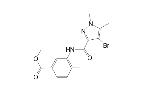 methyl 3-{[(4-bromo-1,5-dimethyl-1H-pyrazol-3-yl)carbonyl]amino}-4-methylbenzoate